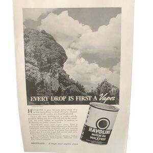 Vintage 1937 Havoline Motor Oil Every Drop Ad Advertisement